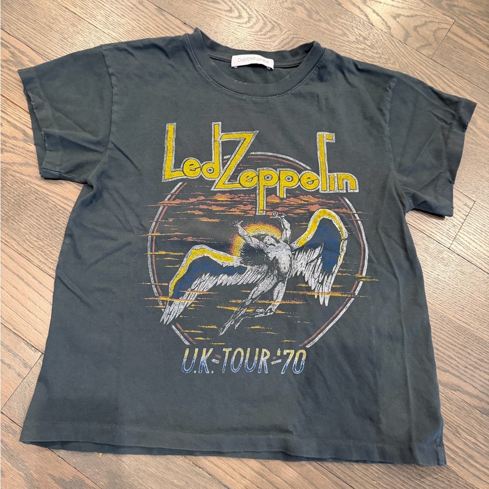DAYDREAMER  dark grey  Led Zeppelin Graphic Tee with Yellow Accents.